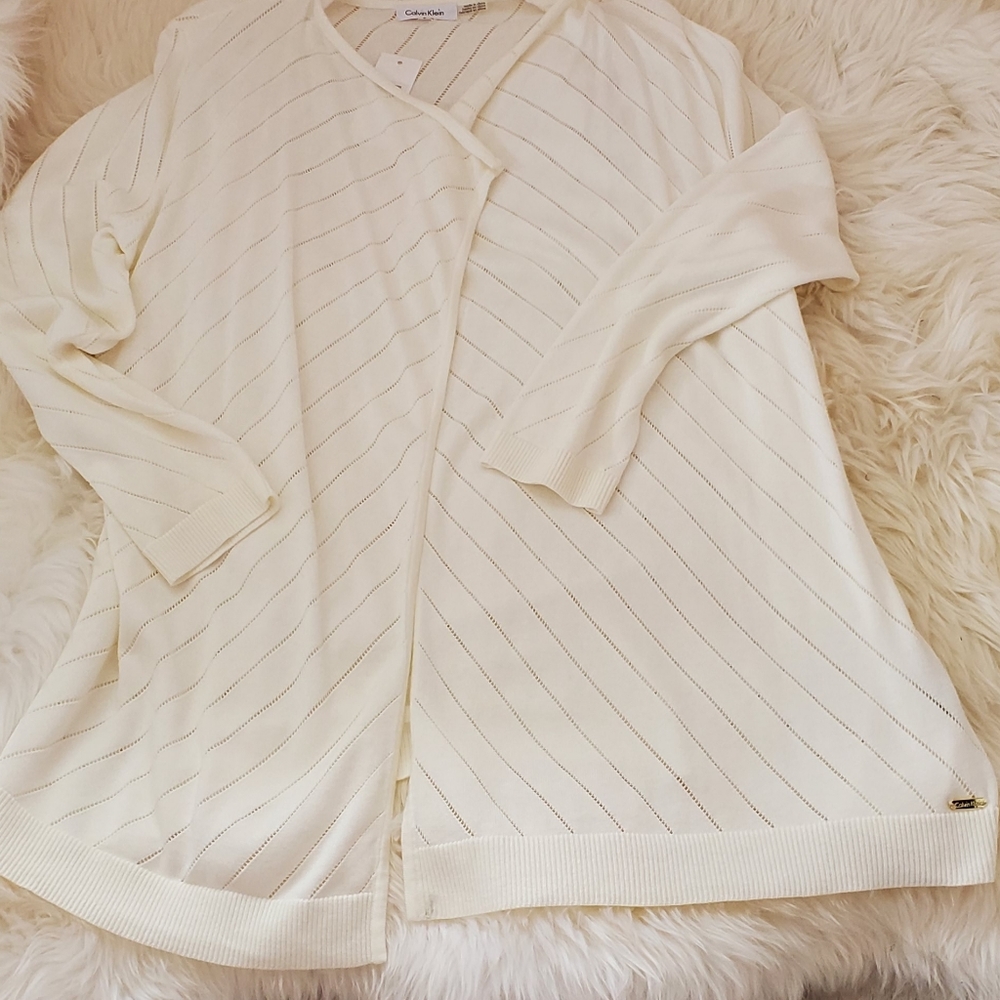 NWT White open front cardigan